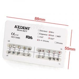 AZDENT Bracket Dental Ortho 3 4 5 Hooks Metal Mini Bracket Braces Roth 022 20pcs/pack 4